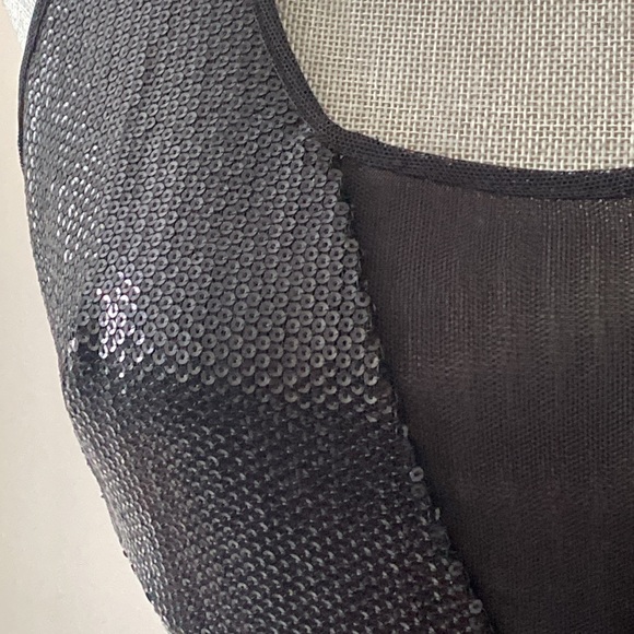 BCBG Max Azria Fatale Bodycon Sequin Sheer Panel Party Dress Black Size 6 - Picture 11 of 16